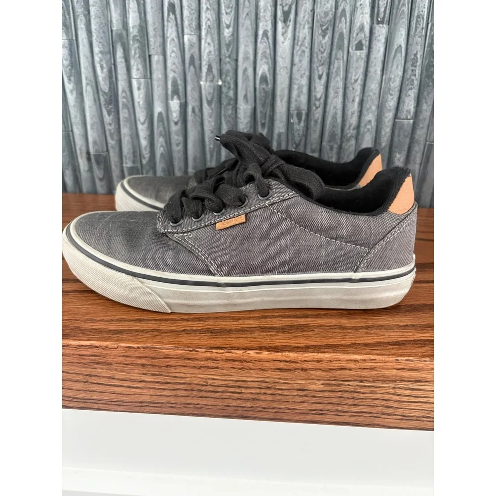 Vans Atwood Mens 6.5 Gray Canvas Low Top Skate Shoes Sneakers 500714